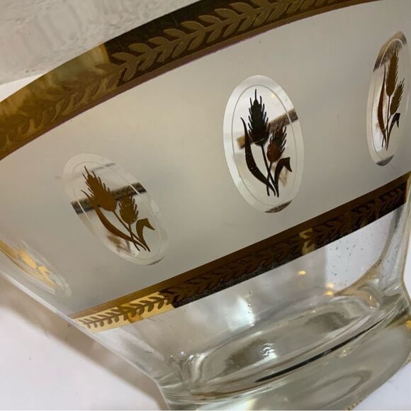 Vintage 1960s Anchor Hocking Mid Century Gold Wheat Large Glass Serving Bowl - Picture 11 of 12